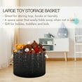 thumbnail image 5 of Collapsible 20" Round Storage Basket with Handles Laundry Hamper Open Storage Bins Rose Gold Glitter, 5 of 6