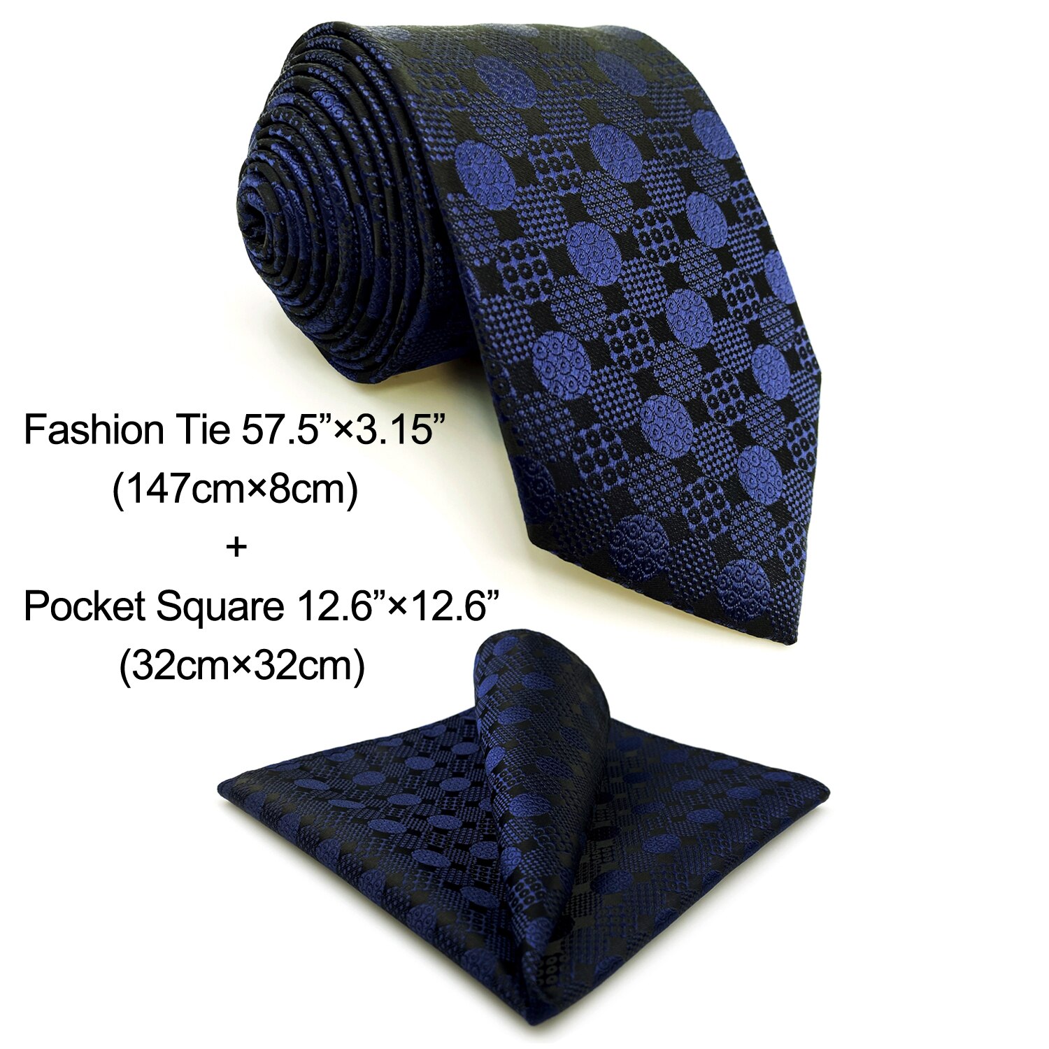 Necktie Sets for Men Black Dark Blue Ties Classic Size Pack