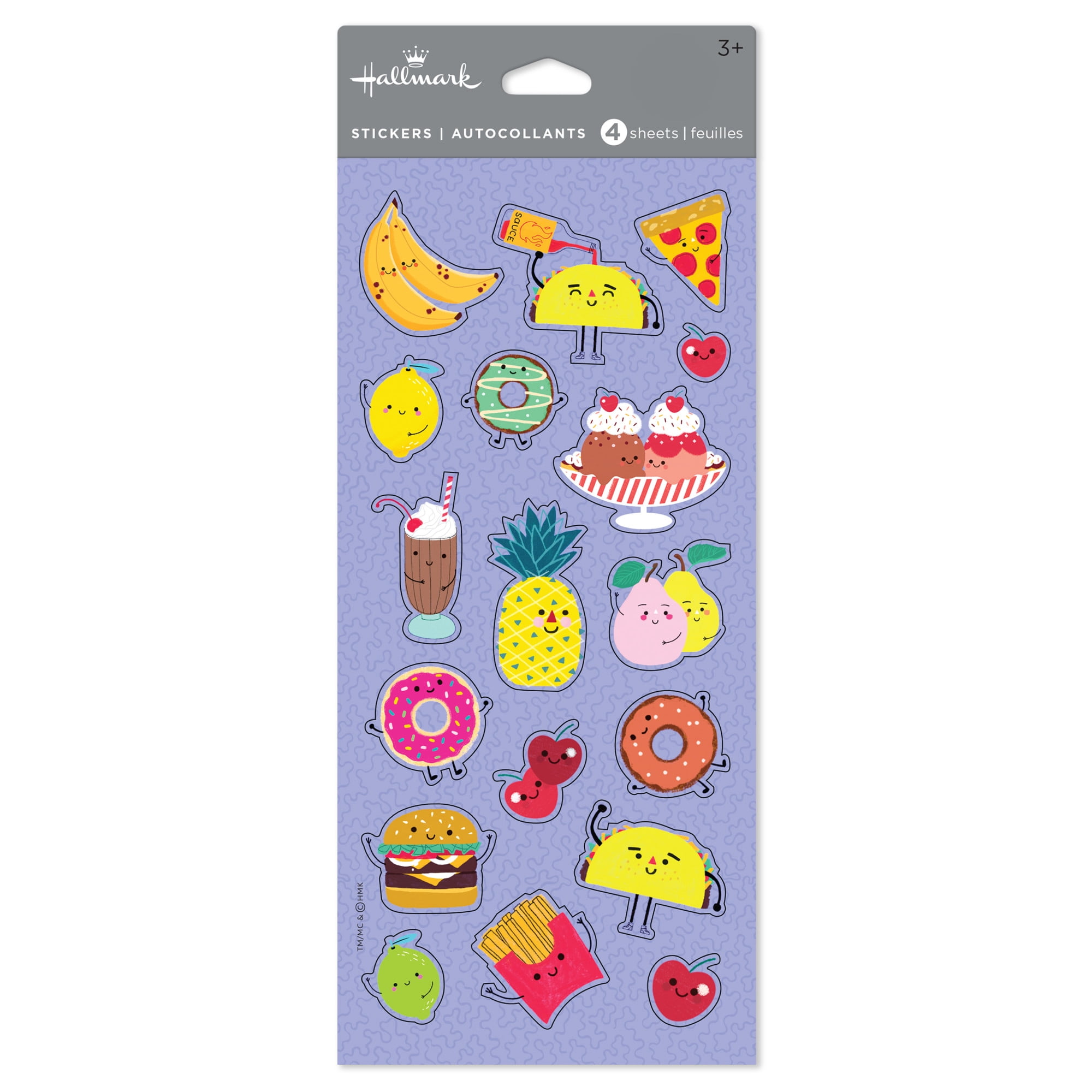 Hallmark Stickers (Fun Foods), 4 Sheets