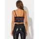 thumbnail image 3 of Camisola de terciopelo Allegra K con lentejuelas brillantes para mujer Negro rosa M, 3 of 4