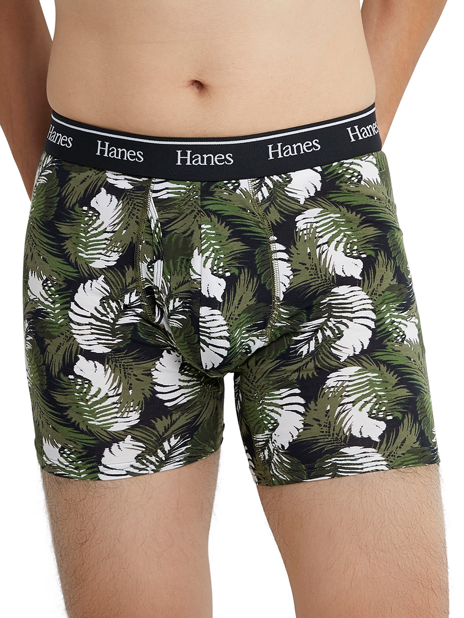 Hanes Originals Men’s Boxer Briefs, Moisture-Wicking Stretch Cotton, Greens, 6-Pack