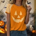 thumbnail image 6 of YDFCWXW Shirts for Women Halloween Pumpkin Graphic Tees Funny Short Sleeve Shirt Casual Autumn Tops Orange, L, 6 of 7