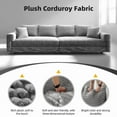 thumbnail image 4 of Timbernest 102.4" Sectional Sofa, Corduroy Modular Cloud Couch, Convertible Deep Seat Sofa Lounge Chair for Living Room (Gray, 4 Seater), 4 of 11