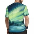 thumbnail image 3 of T Shirt For Men Watercolor Sky T-Shirt Lake Northern Lights Harajuku Sportswear Short Sleeve Tops Su, 3 of 7
