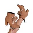 thumbnail image 5 of Willtoo Women Cute Bow Ankle Boots Round Toe Chunky Block Heel Back Zipper Short Booties Soft Suede Fashion High Heel Shoes, 5 of 6