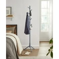 thumbnail image 3 of 8 Hooks Solid Wood Coat Rack Free Standing Coat Rack Tree-Shaped Coat Rack with for Clothes Hats Bags for Living Room Bedroom Grey, 3 of 9