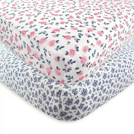 UPC: 0660168517941 | Hudson Baby Infant Girl Cotton Fitted Crib Sheet  Classic Floral