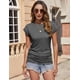 thumbnail image 4 of Camisetas Zeagoo ajustadas para mujer, paquete de 3, manga corta fruncida, 4 of 6