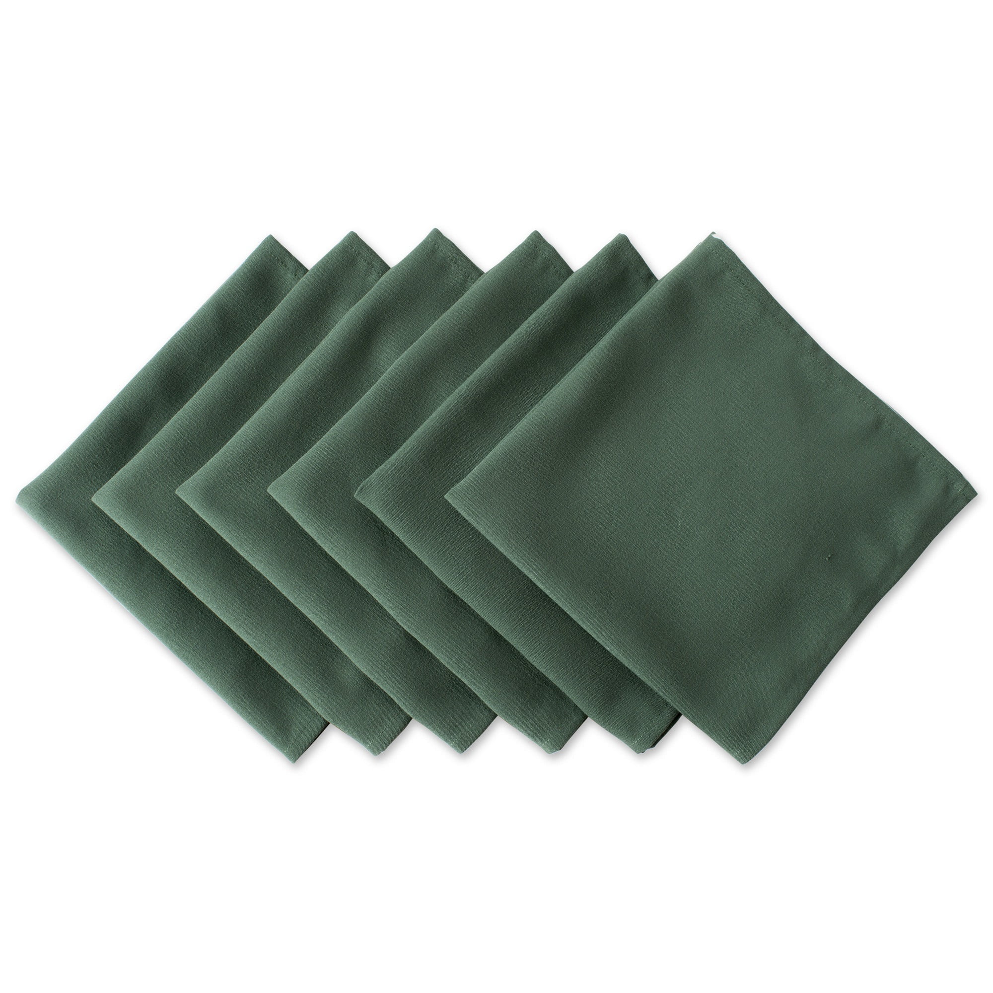Set of 6 Dark Green Square Cloth Napkins 20"