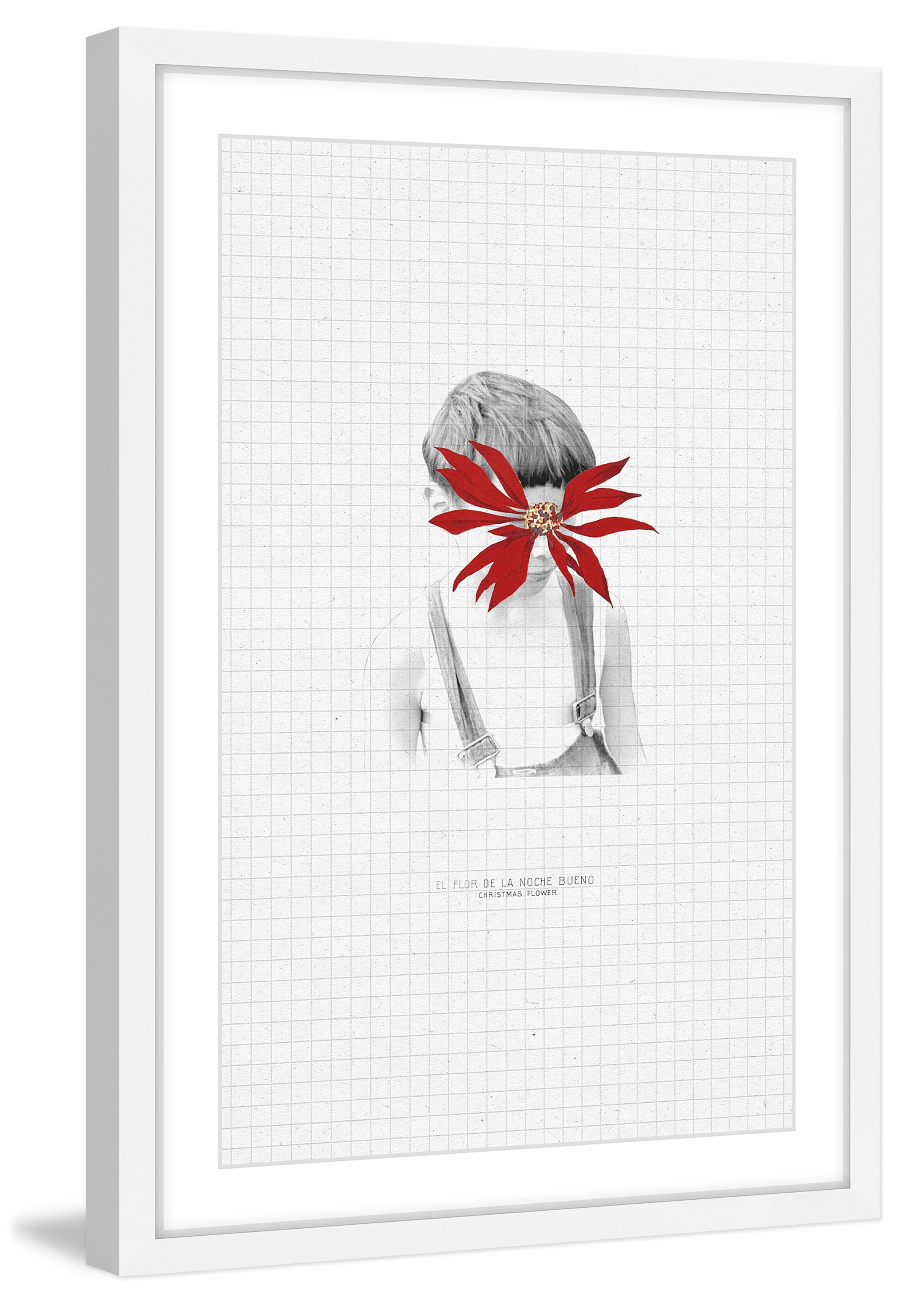 "Flor De La Noche Bueno Ii" Framed Painting Art Print, 30" x 1.5"