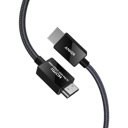 Anker 8K@60Hz HDMI Cables Ultra High Speed 4K@120Hz 48Gbps 6.6 ft Ultra HD HDMI to HDMI Cord Support Dynamic HDR eARC Dolby Atmos Compatible with Playstation 5 Xbox Series X Samsung TVs