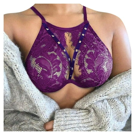 

Plus Size Lingerie With Underwire Solid Color Hollow Lace Nightwear Chemise Nightie
