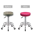 thumbnail image 6 of Picia Light Purple Glitter pattern Round Stool Covers Comfy Seat Covers Stretch Removable WashableChair Slipcover Round Bar Chair Cushion Cover-13 inch, 6 of 7