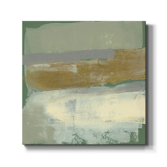 Wexford Home Sage & Gold Swipe VII-Premium Gallery Wrapped Canvas, 10" x 10" - Ready to Hang