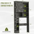 thumbnail image 5 of CozyHome Over The Toilet Storage Cabinet, Farmhouse Storage Cabinet Over Toilet with Sliding Barn Door, Home Space-Saving Toilet Rack, Behind Toilet Bathroom Organizer for Bathroom, Dark Grey, 5 of 8