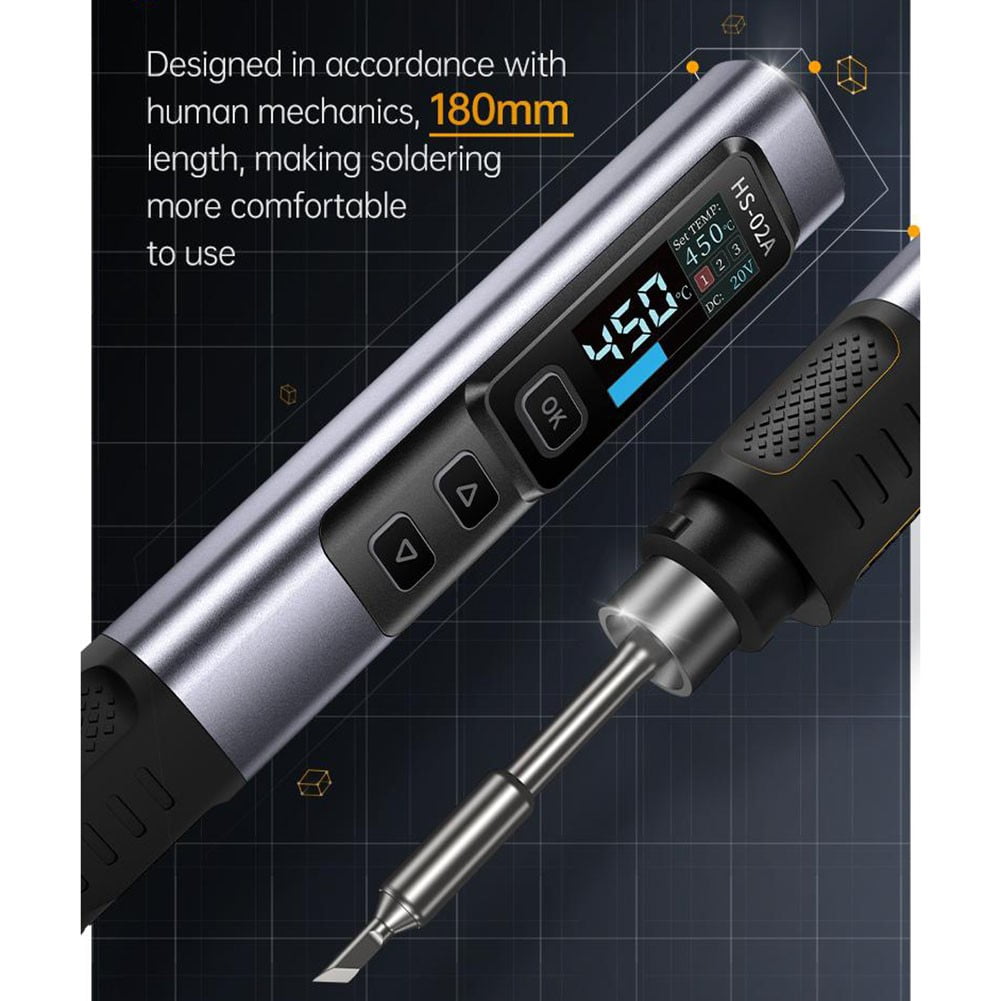 Hs-02A Smart Electric Soldering Iron Kit Portable Digital Pd100W Adjustable Constant Temperature Fast Heating Repair Tool