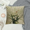 thumbnail image 2 of Awypu  Flower Trow Pillow Covers 18x18 Inch Spring Wildflower Decorative Pillow Covers Farmhouse Sage Green Plant Floral Rustic Cushion Cases for Outdoor Couch Sofa Home Decor, 2 of 5