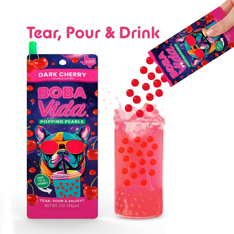 BobaVida Popping Boba Pearls, Dark Cherry, for Bubble Tea and Dessert, 3 Oz (10 Pack) - Walmart.com BobaVida Popping Boba Pearls, Dark Cherry, for Bubble Tea and Dessert, 3 Oz (10 Pack) - Walmart.com