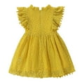 thumbnail image 4 of Esaierr Kids Toddler Girls Short Sleeve Dresses Baby Summer Princess Dress Ruffle Sleeve Dress Newborn Cute A-line Dress Casual Dress Swing Dresses for 6M-6T, 4 of 7