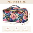 thumbnail image 4 of FORMRS Makeup Bag Travel Cosmetic Organizer for Women Fold Flat Zipper Pouch with Handle, Vibrant Pink Floral Pattern, 4 of 8