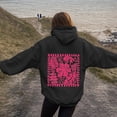 thumbnail image 7 of COMVALUE Cute Hoodies Women Teen Girls Y2k Preppy Floral Graphic Sweatshirt Embroidered Oversized Hooded Sweater Streetwear (Black, L), 7 of 7