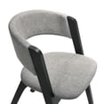 thumbnail image 2 of Rowan Mid-Century Modern Accent Dining Chair in Black Finish and Grey Fabric - Set of 2, 2 of 7