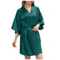 thumbnail image 2 of Celivon Silk Robes For Women Spring Summer Long Pajamas Smooth Soft Long Satin Robes Long Silk Robes Full Length Robes Kimonos Bath Robe Dressing Gowns, 2 of 9