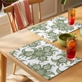 thumbnail image 4 of Abstract Paisley Pattern Placemats Set of 8, Retro Green Ethnic Flowers Tribal Non-Slip Place Mats Washable Table Mats for Kitchen Dining Table Decorations Indoor/Outdoor, 4 of 9