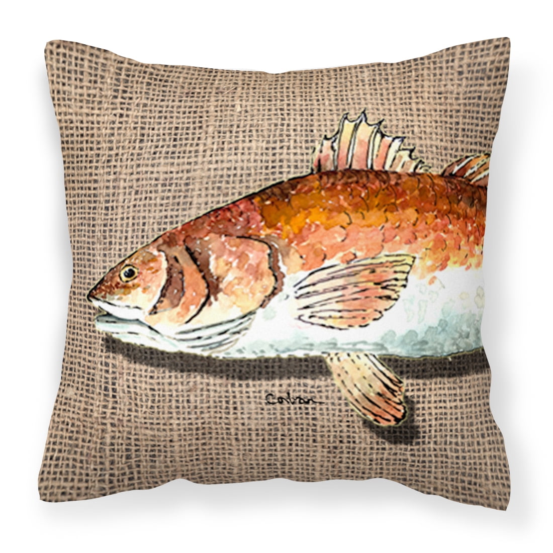 Red Fish Fabric Decorative Pillow - Walmart.com - Walmart.com