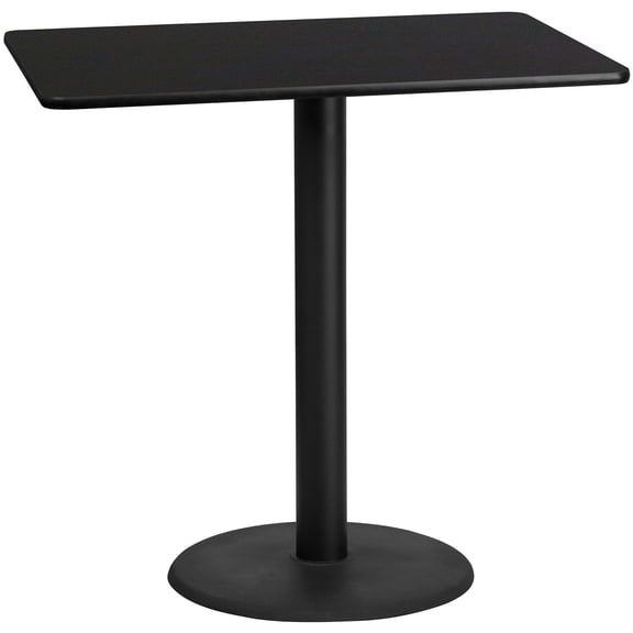 Bowery Hill 30" x 48" Restaurant Bar Table in Black and Natural
