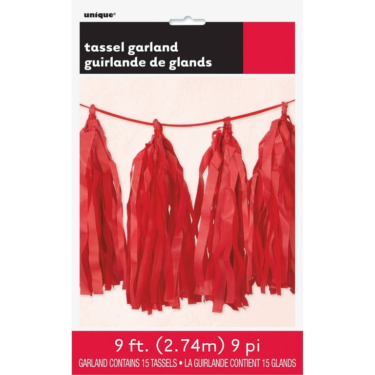 Tissue Paper Tassel Garland // Love is in the Air // Red 