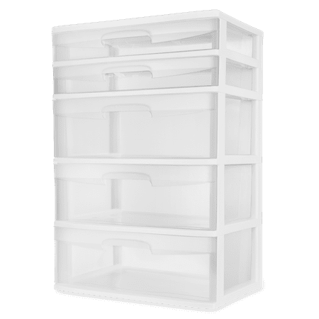 Sterilite 5 Drawer Wide Tower White Walmart Com