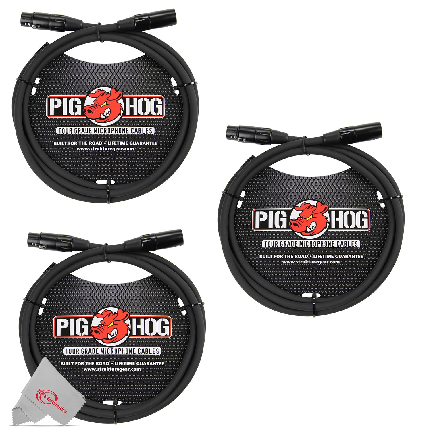 8-Pack Pig Hog 6ft Shielded Microphone Cable Cord XLR 8mm Tour Grade PigHog Mic 