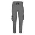 thumbnail image 5 of COSFO Full Sweatpants for Men Baggy Carpenter Gray Loose Workwear Drawstring Solid Elastic Waist Chinos Pants Men, 5 of 5