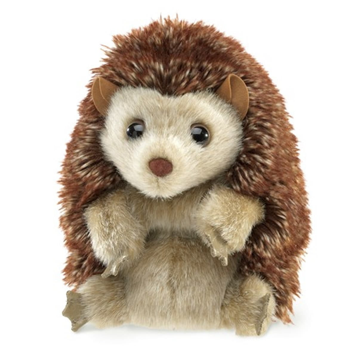 Folkmanis Porcupine Hand Puppet Brown Tan Stuffed Animal 3yrs for sale online 