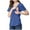 Blue, variant on SGFCWSX Women Maternity Nursing Tops, Shorts Sleeve Solid Color Crew Neck Breastfeeding Shirts Blouse Blue XXXL
