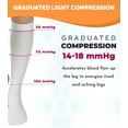 thumbnail image 3 of SNUG360 Anti Embolism Knee High Stockings, 14-18 mmHg Graduated Compression, White (M), 3 of 6