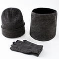 thumbnail image 6 of Winter Hat Scarf Gloves, Warm Fleece Knit Hats Touch Screen Gloves Neck Scarf Set Winter Gifts for Unisex Adult, 6 of 9