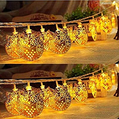Owl Lights Patio Owl String Lights, 1.8M 10 LED Metal Owl String Lights LED Fairy Lights for Festival Christmas Halloween Party Wedding Decoration Battery Powered ()