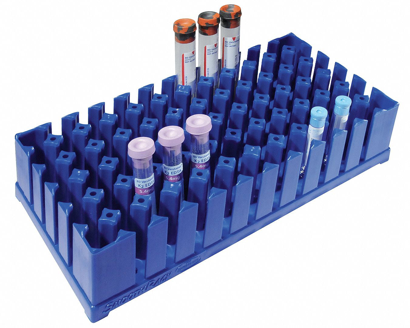 5x9-1/2 In Smooth Test Tube Rack Blue