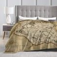 thumbnail image 4 of Yibo Map Blanket Flannel Soft and Comfortable Anti-static Bed Sofa Blanket, 4 of 5