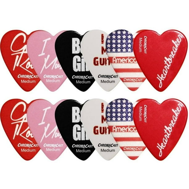 ChromaCast Heart Shaped Guitar Picks, 12 Pack - Walmart.com - Walmart.com