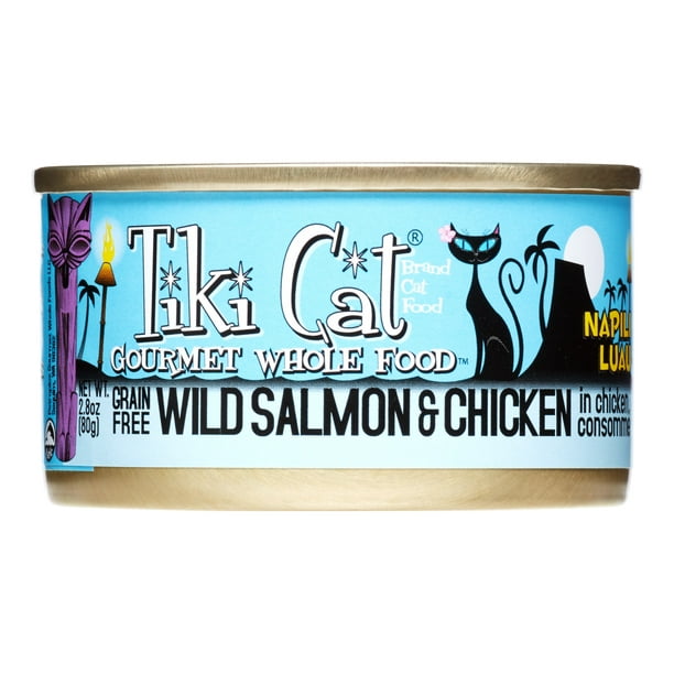 Tiki Cat Napili Luau GrainFree Wild Salmon & Chicken Wet Cat Food, 2.8