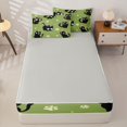 thumbnail image 4 of jejeloiu Cartoon Cat Paw Print Zipper Twin Comforter Sets with Fitted Sheet and 2 Pillowcases Kids,Cute Kitten Pattern Zipper Bedding Set,Reversible,4-Piece, 4 of 7