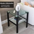thumbnail image 7 of Holaki Glass Coffee Table and End Table Sets, Living Room Table Set of 3, 2 Layer Tea Table (Coffee Table and End Table Sets), 7 of 7