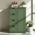 thumbnail image 3 of GZXS Bathroom Floor Cabinet with 4 Drawers, Freestanding Storage Cabinet with Door and Adjustable Shelf for Hallway, Kitchen, Living Room, Forest Green, 3 of 11