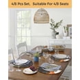 thumbnail image 5 of 15 Inch Round Placemats Set of 4, Blue Pumpkin Non Slip Heat Insulation PP Table Mats, Orange White Black Thanksgiving Leaves Washable Place Mats for Kitchen Dining Party Table Decor, 5 of 7