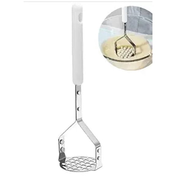 Easeky Mini Potato Masher, Stainless Steel Vegetable & Fruit Masher with Non-Slip Plastic Handle, Compact Hand-Held teen Food & Avocado Smasher, Camping & Dorm Kitchen Tool, 1*Crusher