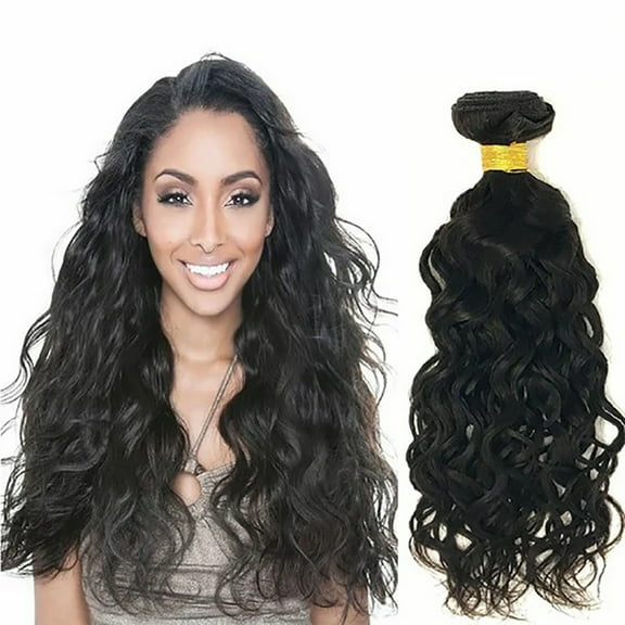 GVN Human Hair, Hairpiece, Wig,Hot selling Unprocessed Virgin Hair Water Wave Natural Black Color 100 Human Hair Bundle 8 in to 30 In