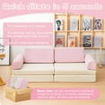thumbnail image 3 of AWQM 8 Piece Modular Children's Play Sofa, Convertible Play Children's Sofa, Rebound Foam Sofa, Corduroy Fabric Toddler Sofa for Playroom/Bedroom, Children's Furniture,Pink, 3 of 10